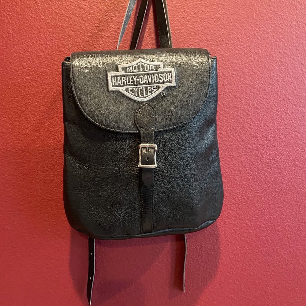 Vintage Harley Davidson Leather Backpack